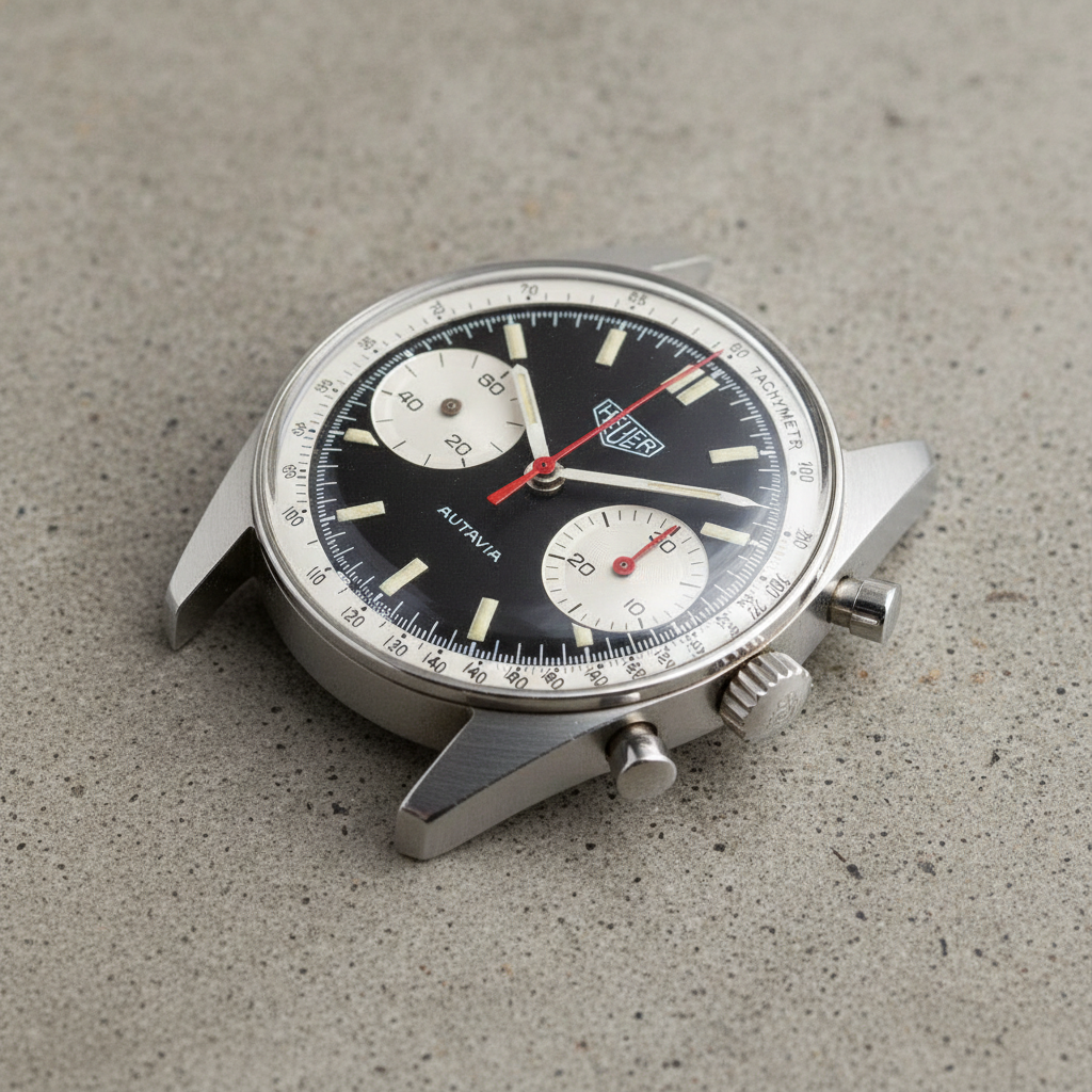 1969 Heuer Autavia Jochen Rindt variant chronograph with valjoux 7736 movement