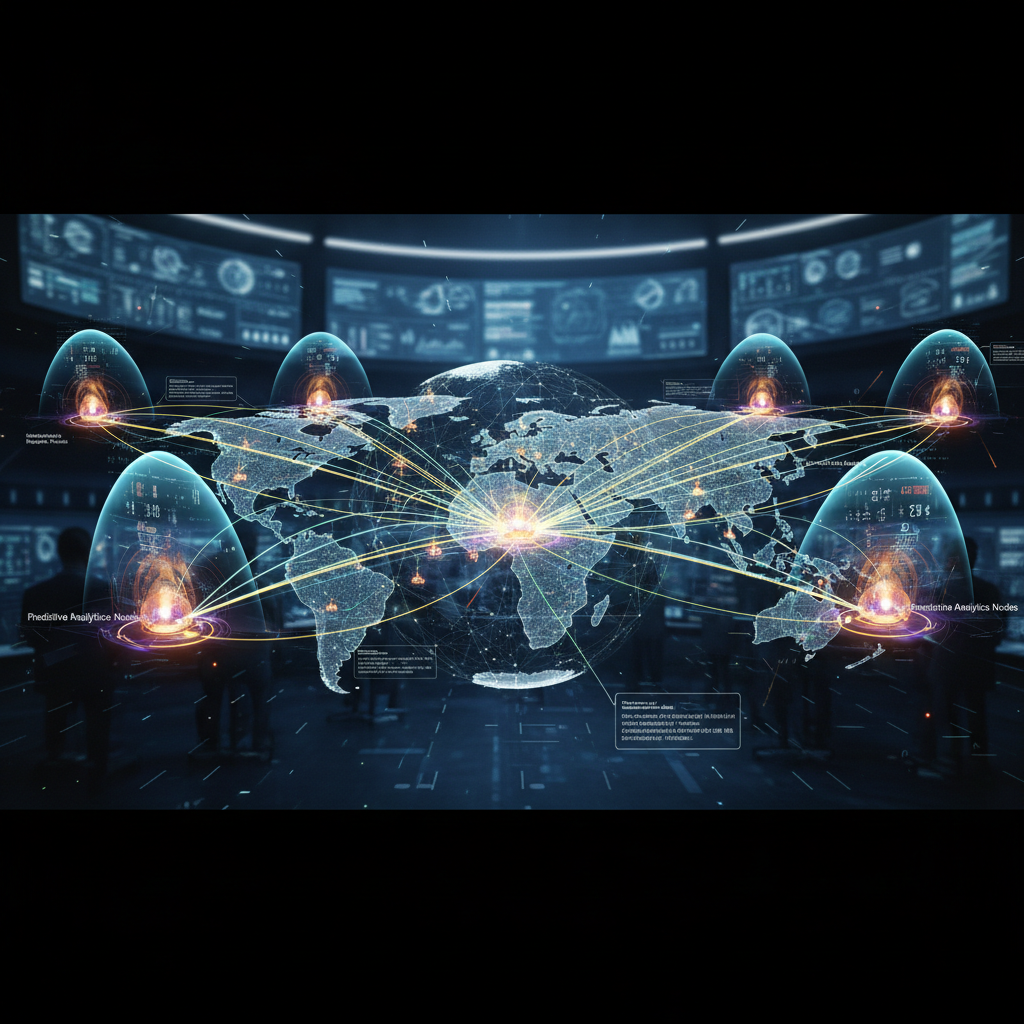 Supply chain data network visualization — connected infrastructure