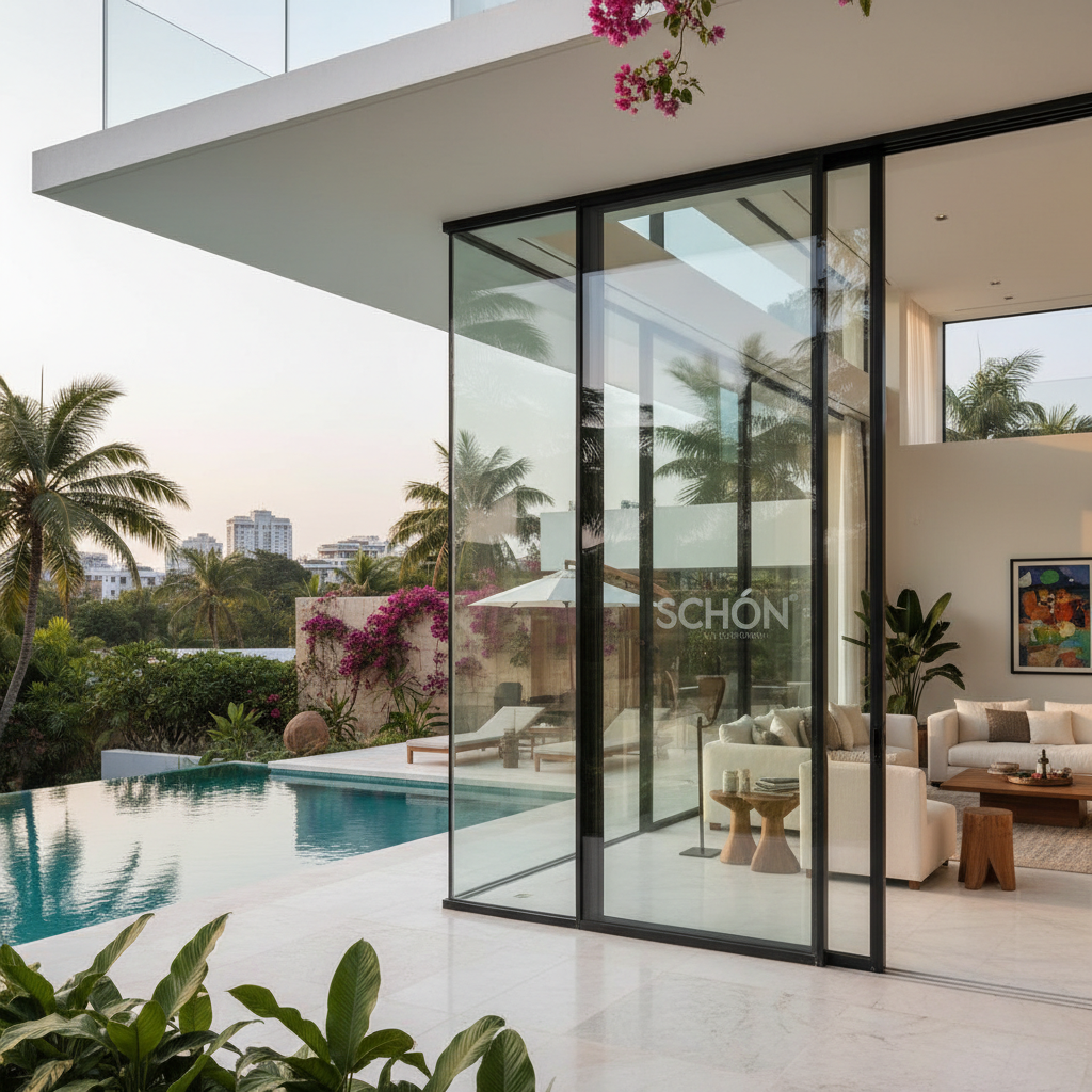 Luxury villa in Bangalore with SCHON corner sliding system