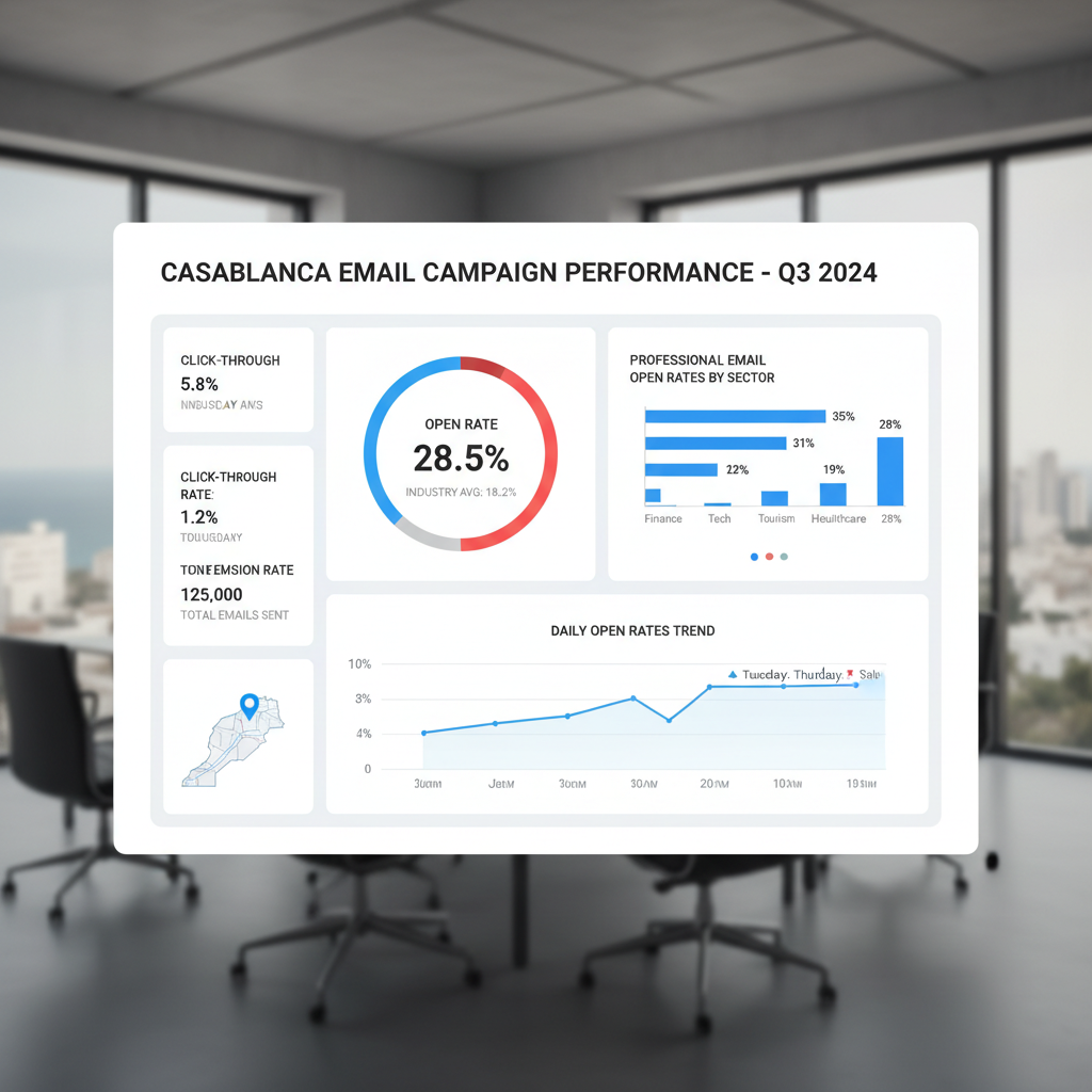 Campagne emailing marketing digital Maroc - taux ouverture email professionnel Casablanca