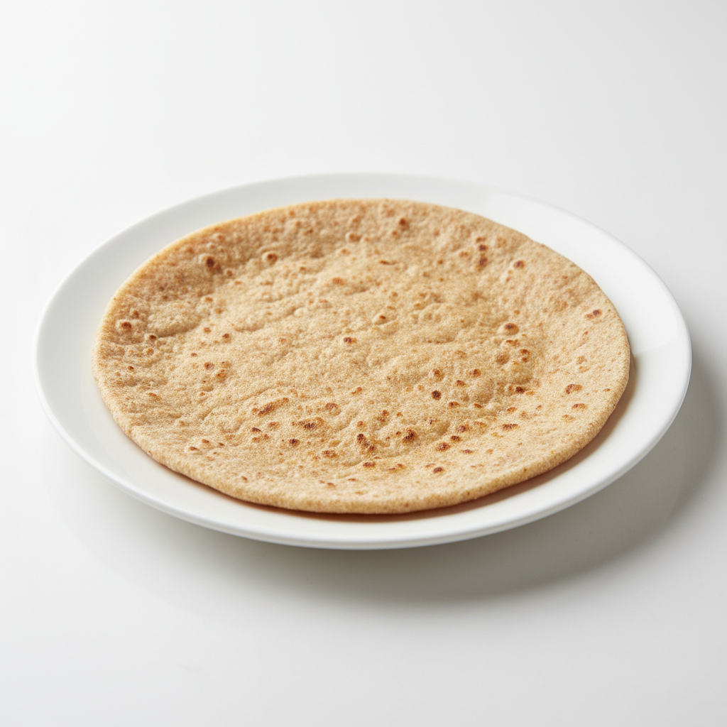 Soft whole wheat chapati flatbread on a plate