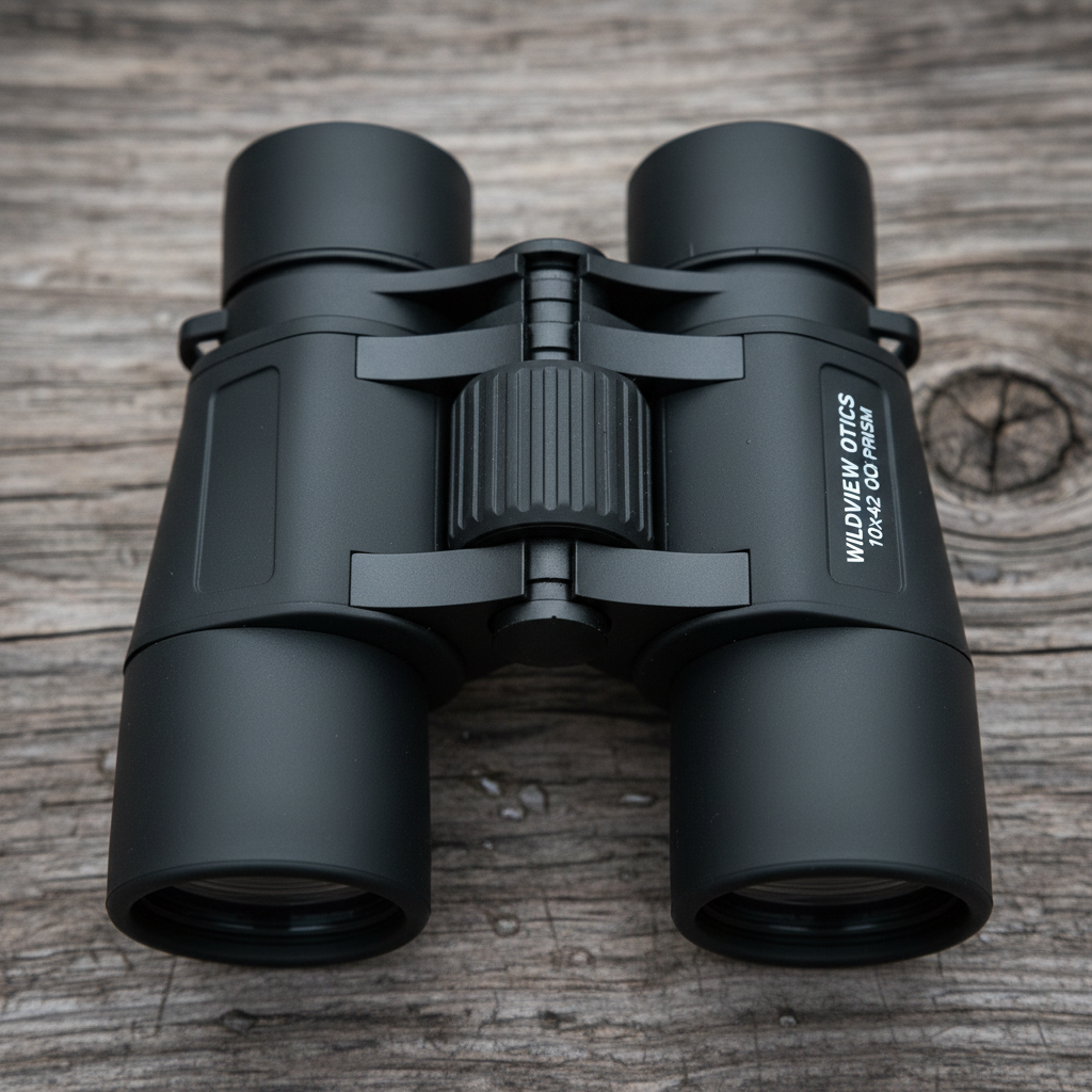 Black binoculars 10x42 for wildlife watching, safari optics Kenya