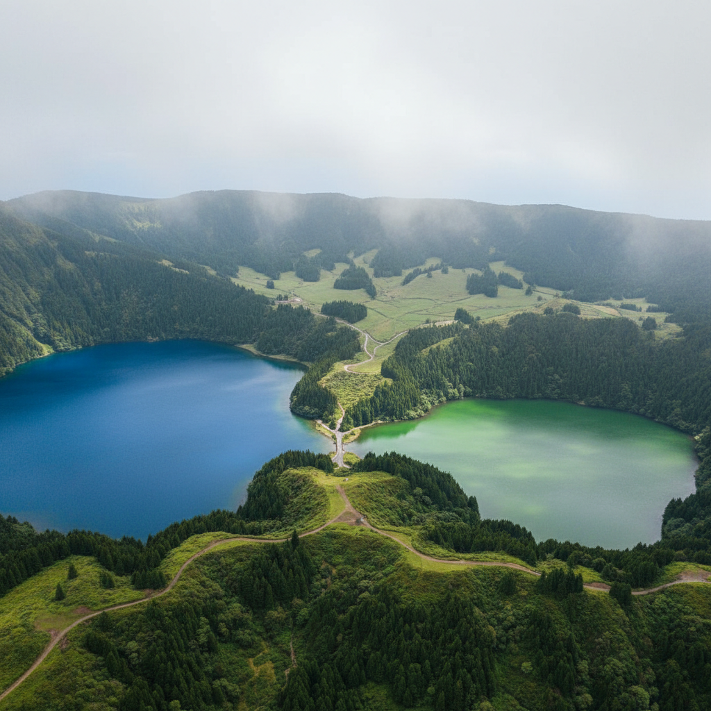 Kelimutu volcanic crater lakes in different colours on Flores Indonesia