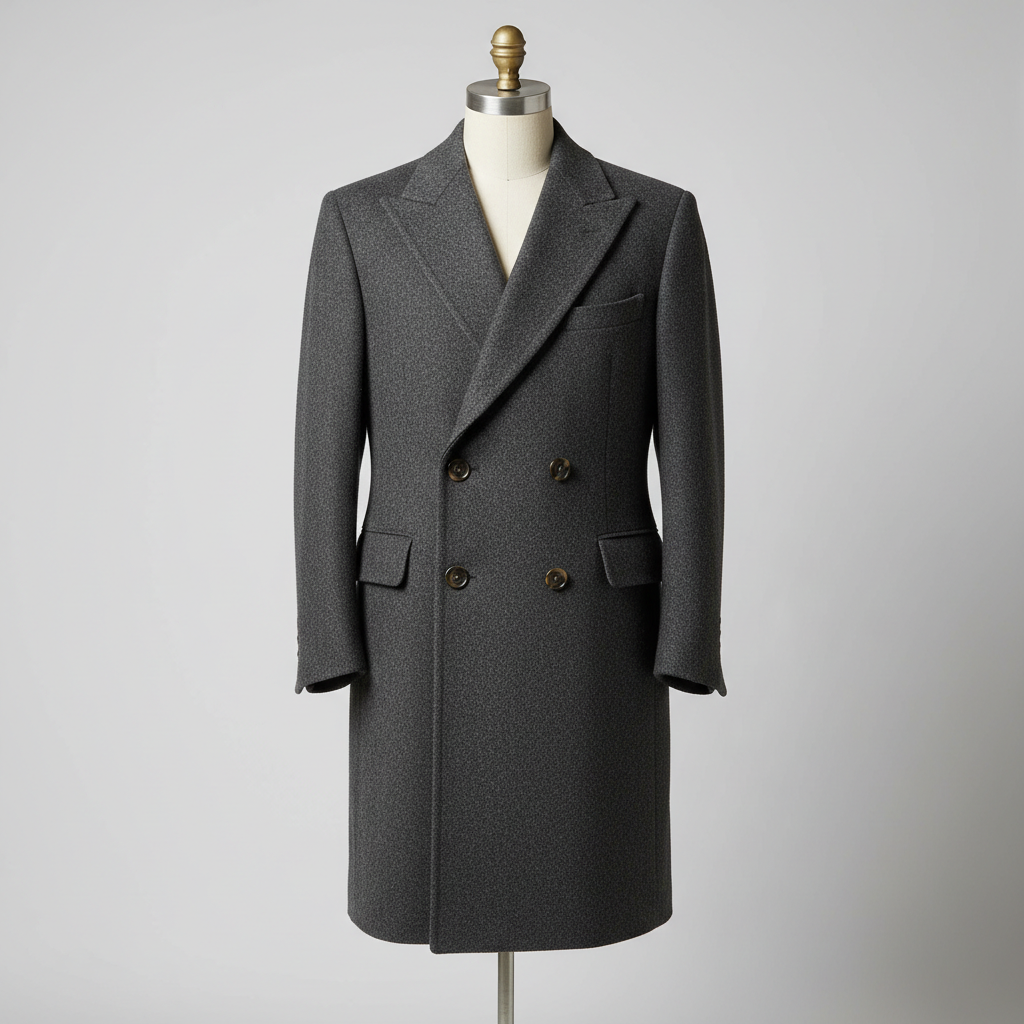 Shadow overcoat black wool