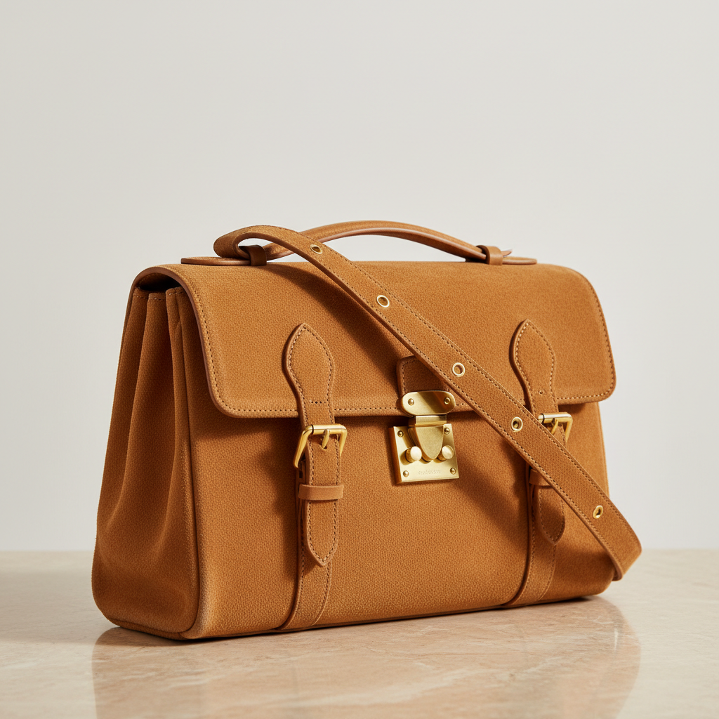 Nocturne Satchel — dark leather crossbody with oxidized chain strap
