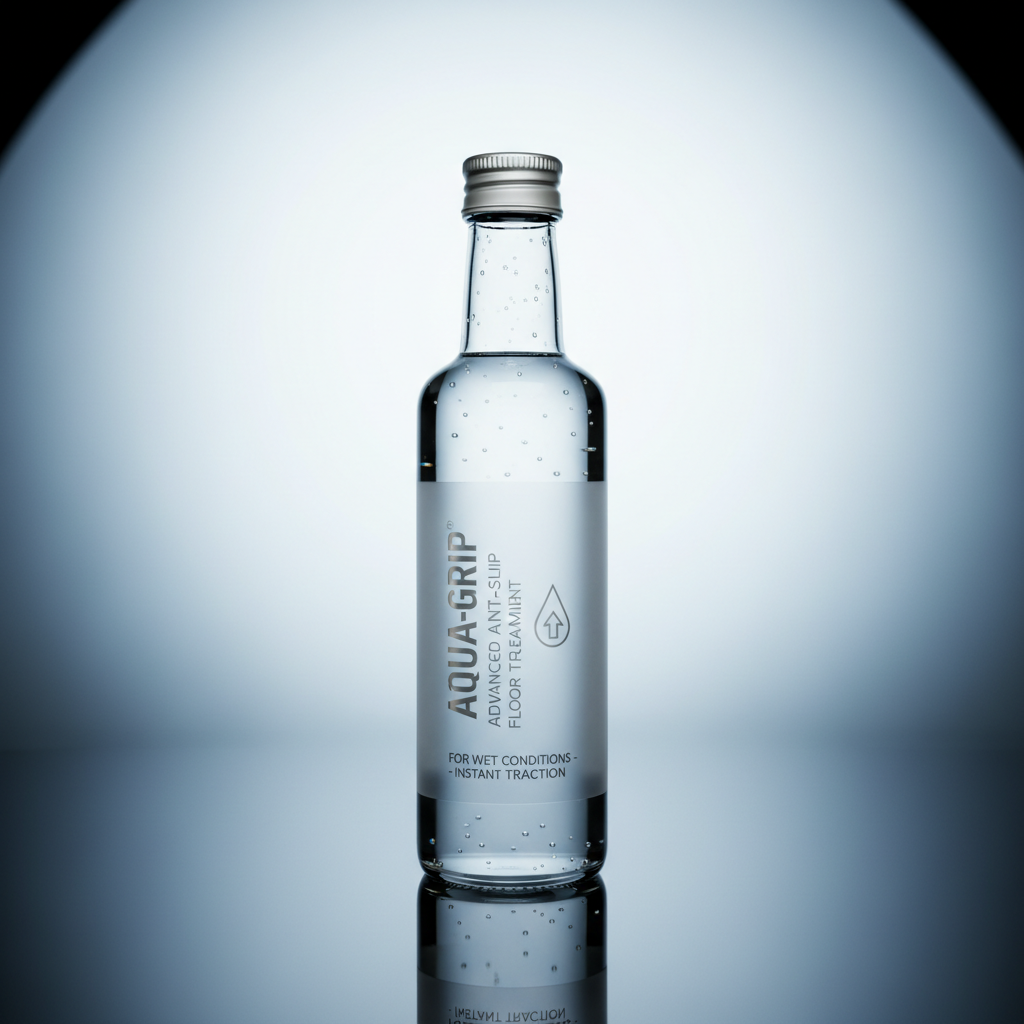 Clear bottles of surfactant cleaning solution with foam bubbles visible