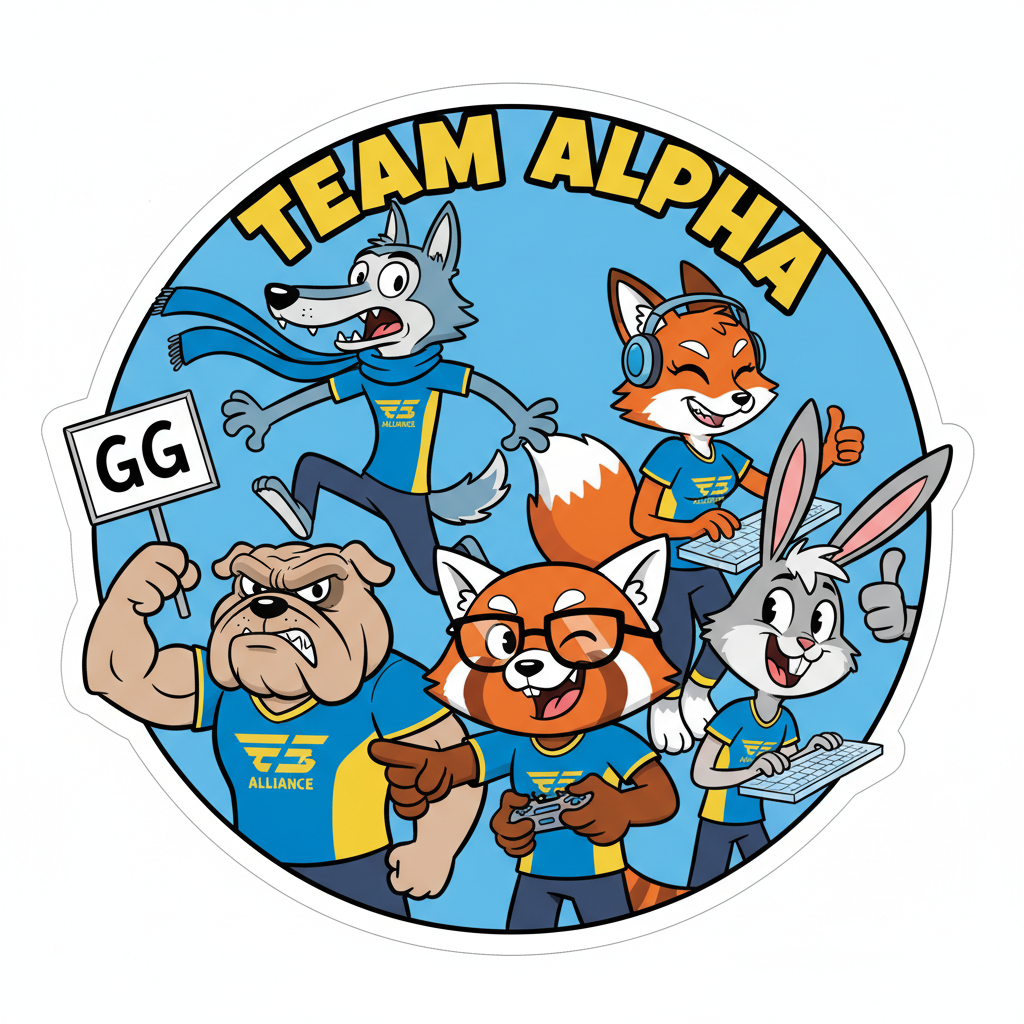 Caricature de groupe d'équipe professionnelle avec personnages animés