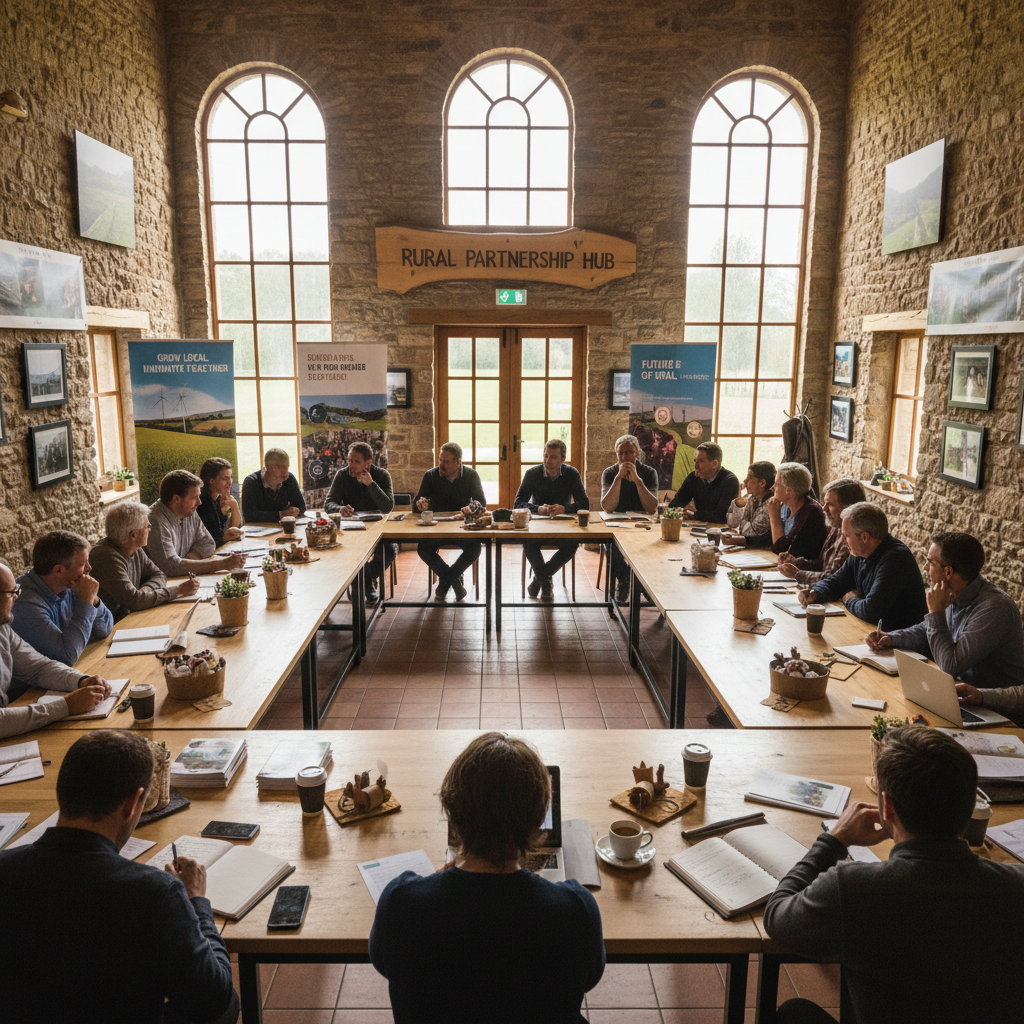 Reunión comunitaria de socios y emprendedores rurales