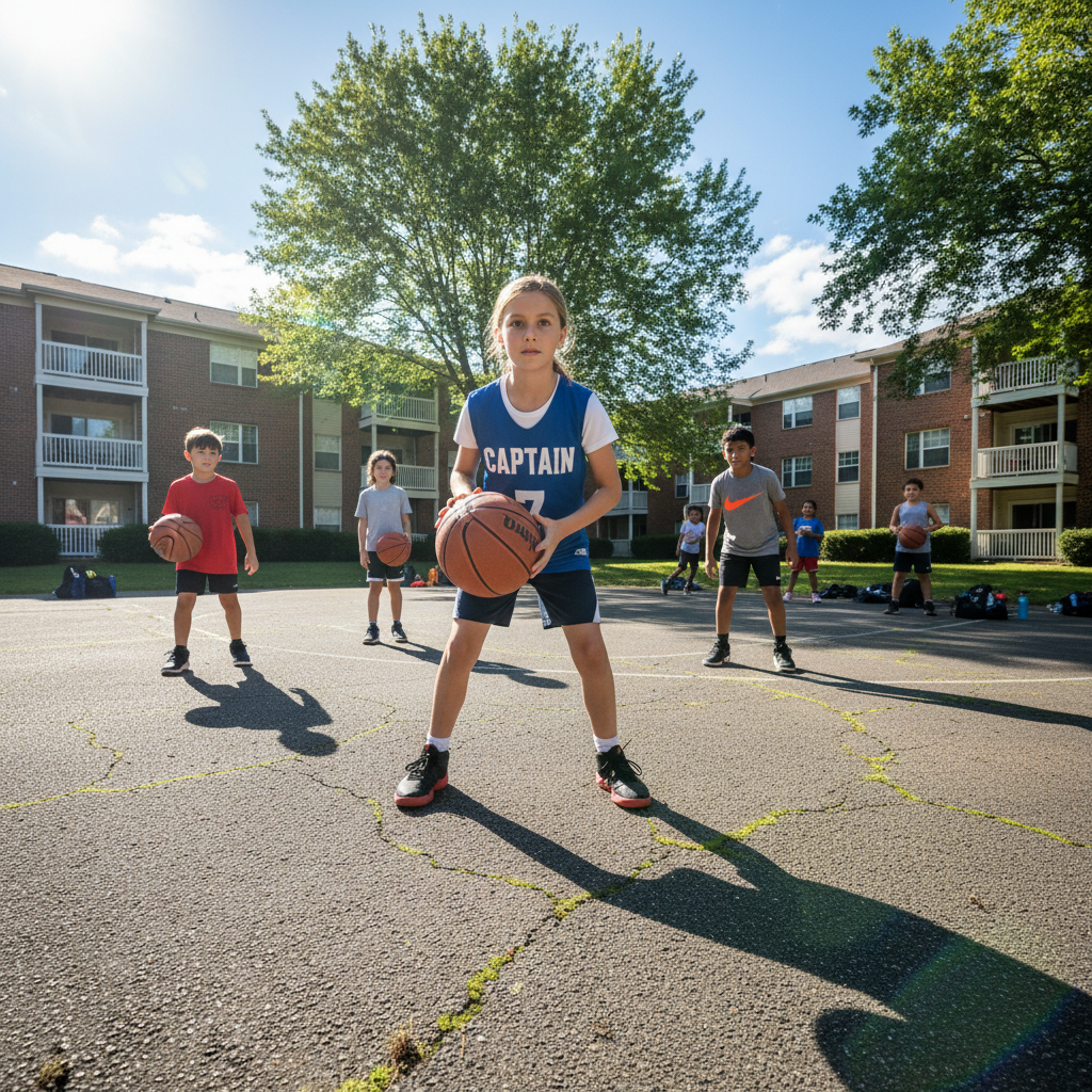 Destiny W., basketball team co-captain in Brooklyn NY, smiling headshot