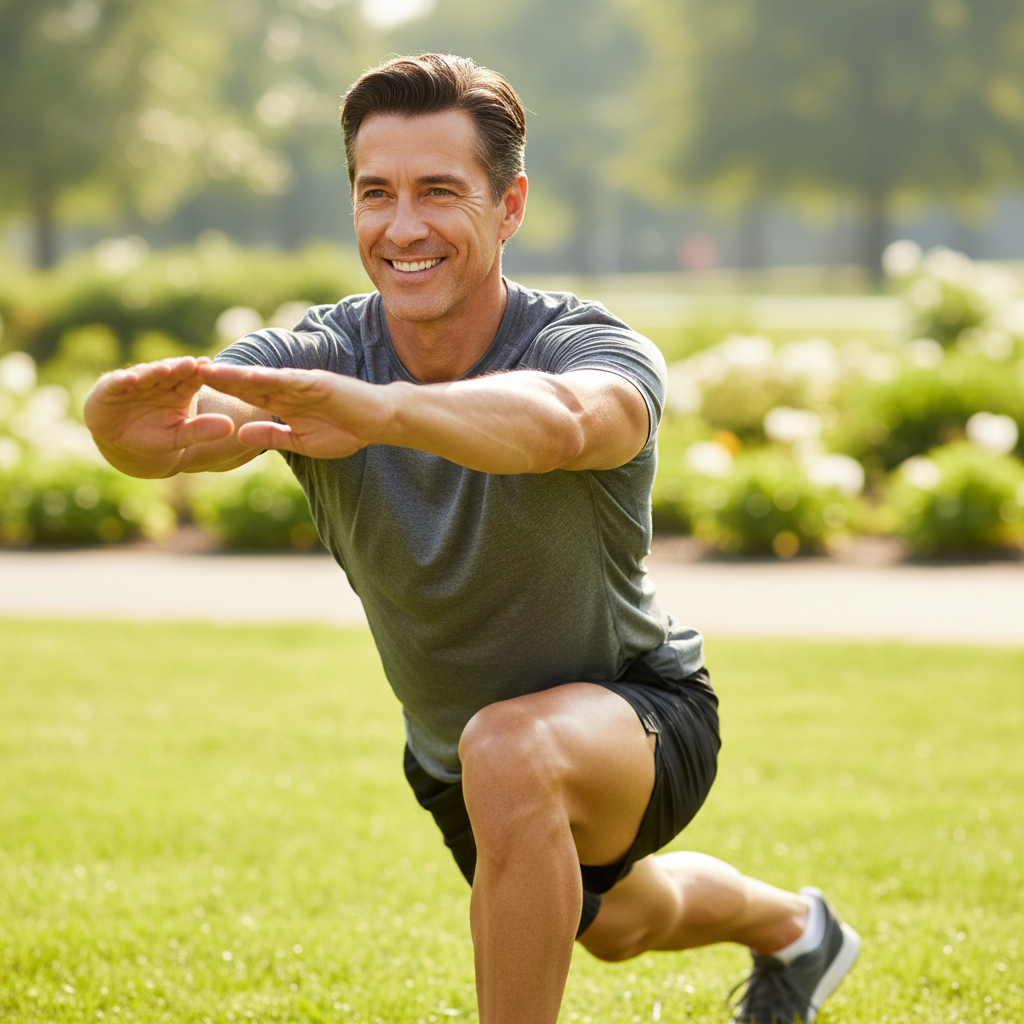 Man beginning comprehensive fitness transformation in gym