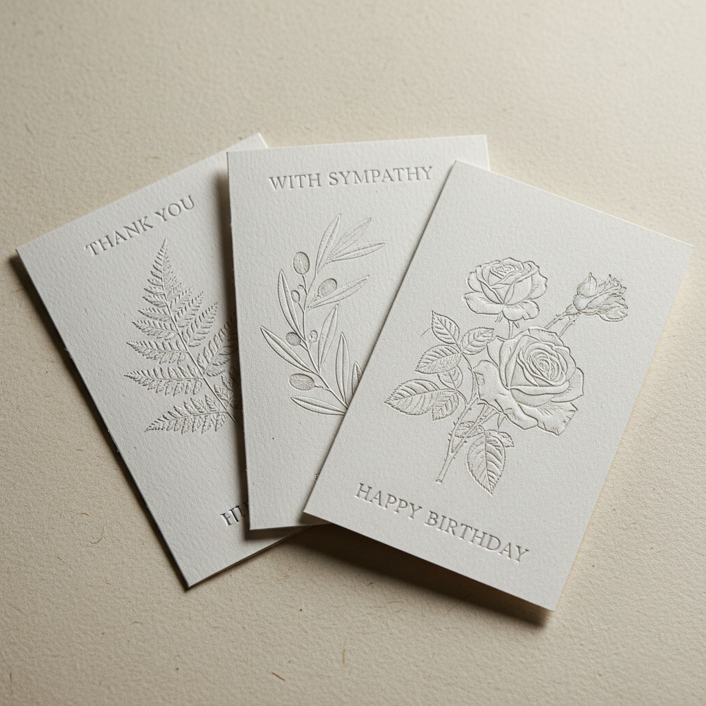 Handwritten greeting card with elegant calligraphy on cream paper