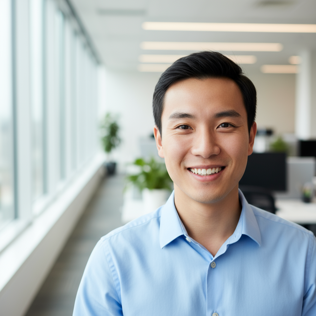 Portrait of Arjun Mehta, successful Germany EU Blue Card holder