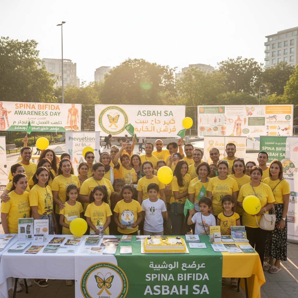 Spina Bifida Awareness Day event in October 2021 — community members and Asbah SA staff celebrating awareness month together