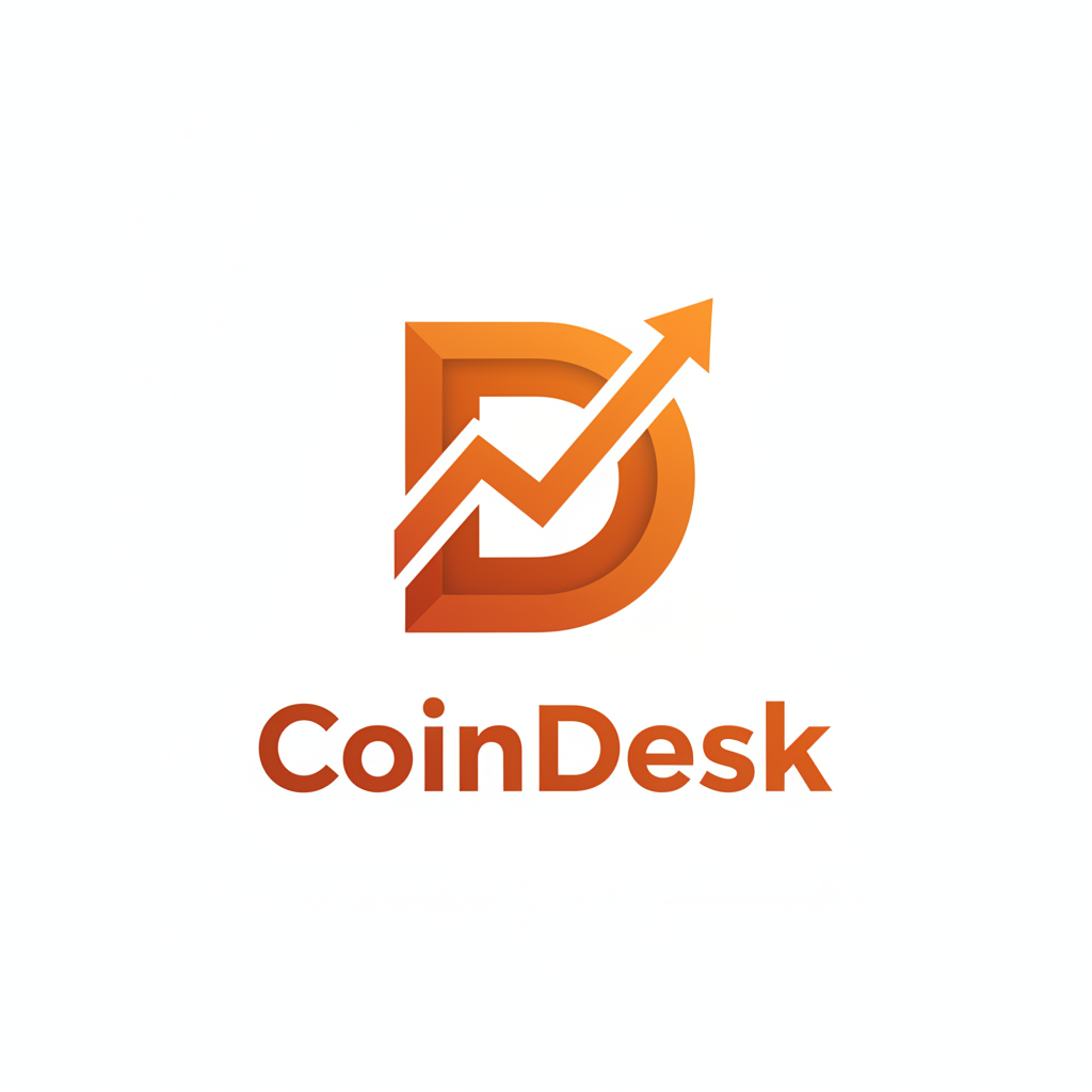 CoinDesk cryptocurrency news publication logo in orange and white