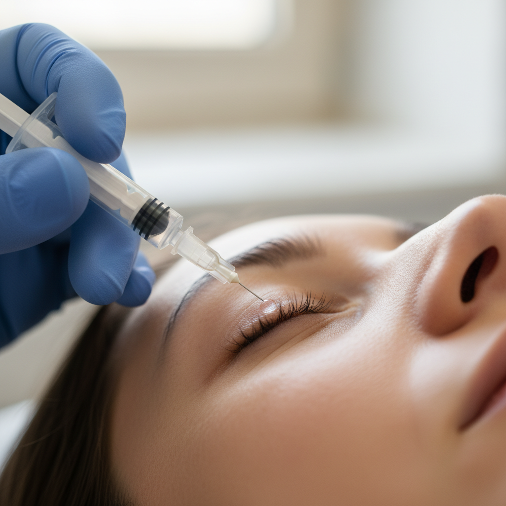 Professional demonstrating advanced dermal filler injection technique on patient