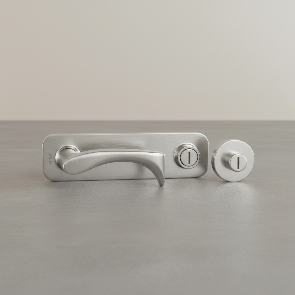 Rilievo premium door handle set in satin chrome finish