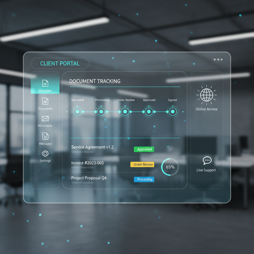 Candidate portal dashboard showing application status and document upload interface