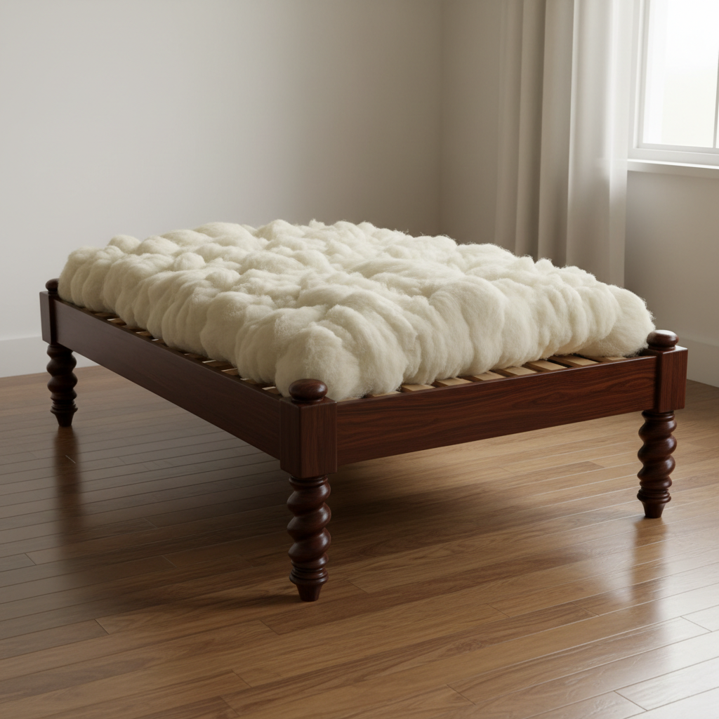 Soft organic cotton pillow on a clean white bed with natural morning light