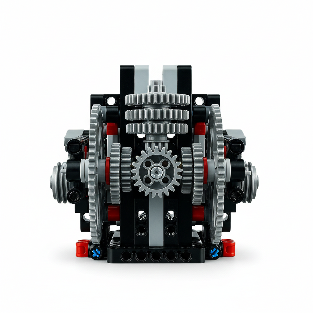 LEGO Technic set mechanics and gears, architectural design detail