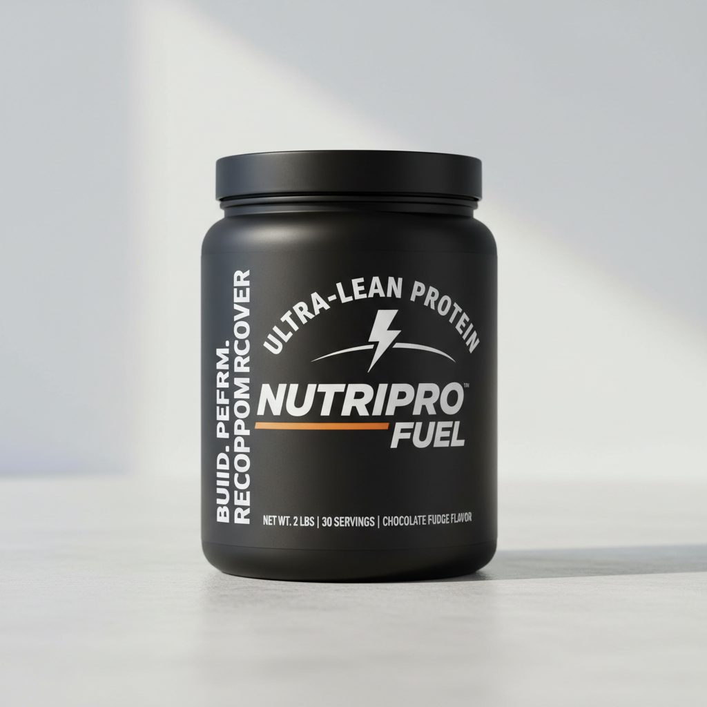 Nutrition brand campaign with bold typographic overlays and product photography