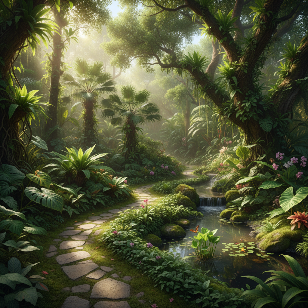 Lush botanical landscape representing the natural sources of rare fragrance ingredients