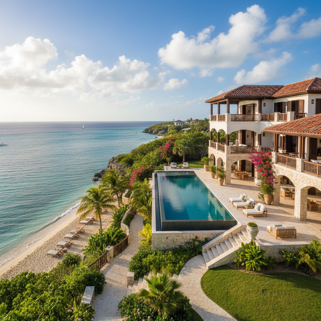 Caribbean villa resort with private pool and ocean views in Puerto Rico