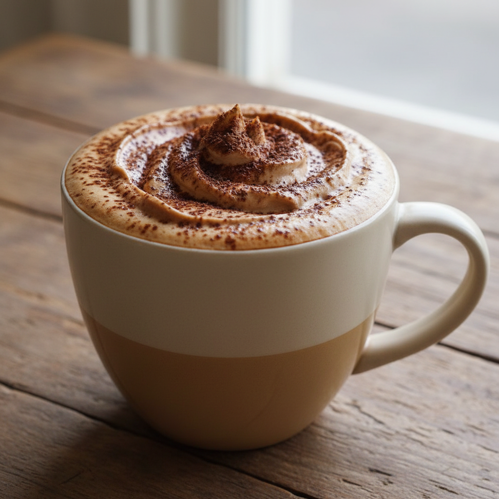 Hazelnut Latte — fındık aromalı sütlü kahve fincanı