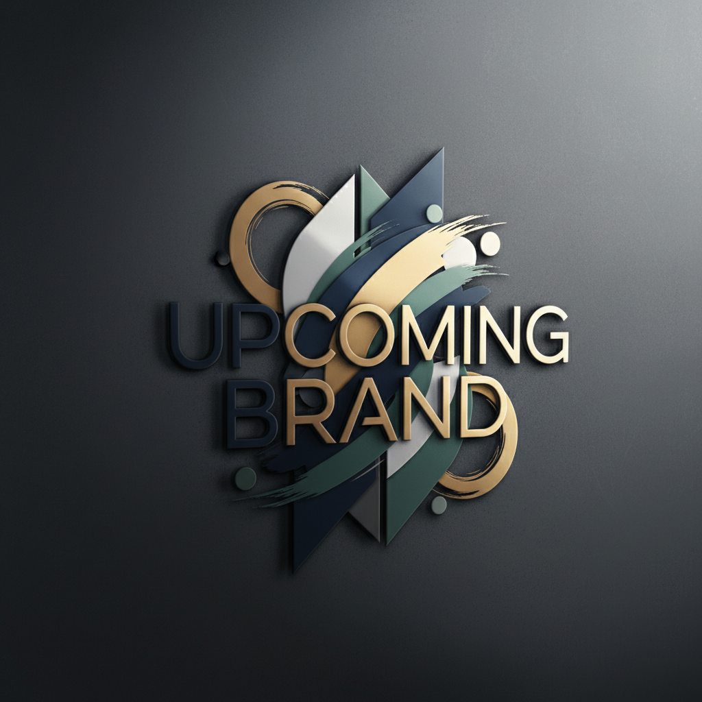 Blurred preview of an upcoming brand identity project showing abstract design elements