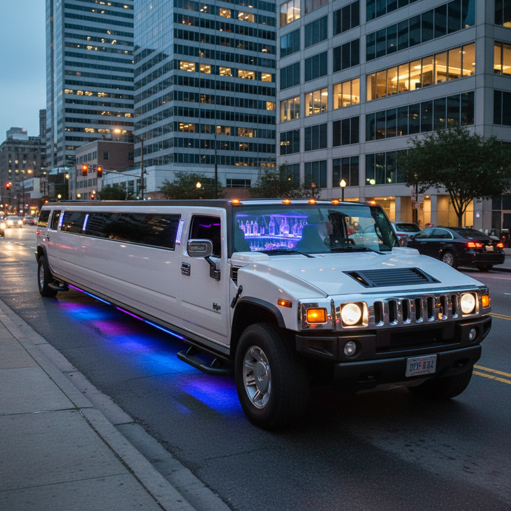 Hummer H2 stretch limousine — statement package for a special night out with HeXA Rides