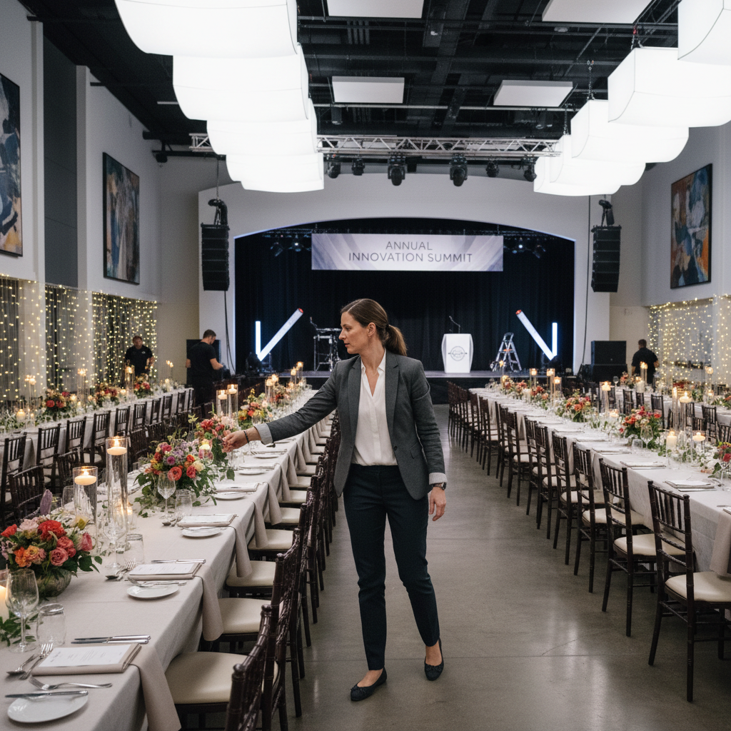 Large statement floral centrepiece for a corporate conference room table
