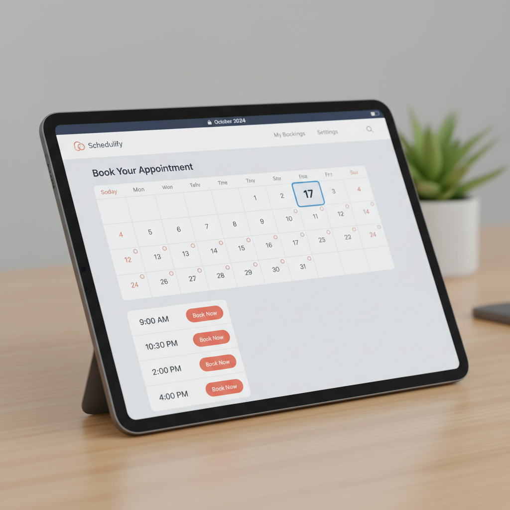 Calendar showing appointment booking