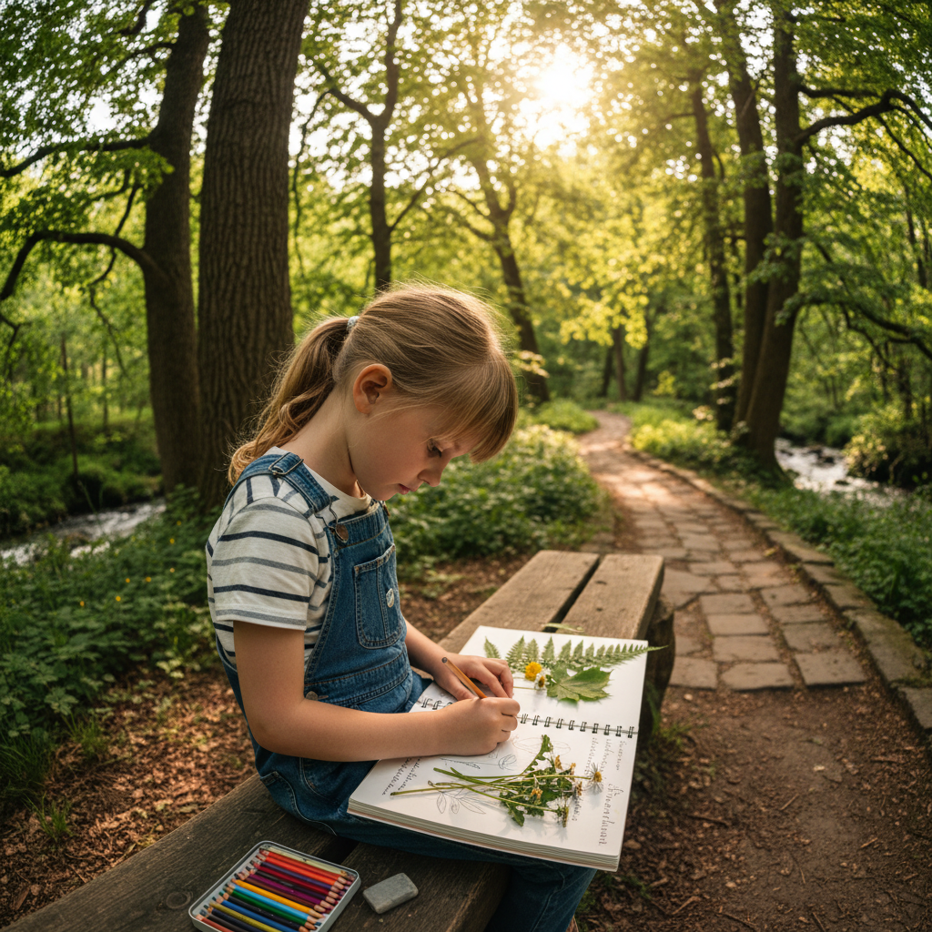 Students sketching outdoors in park with sketchbooks surrounded by blooming spring flowers