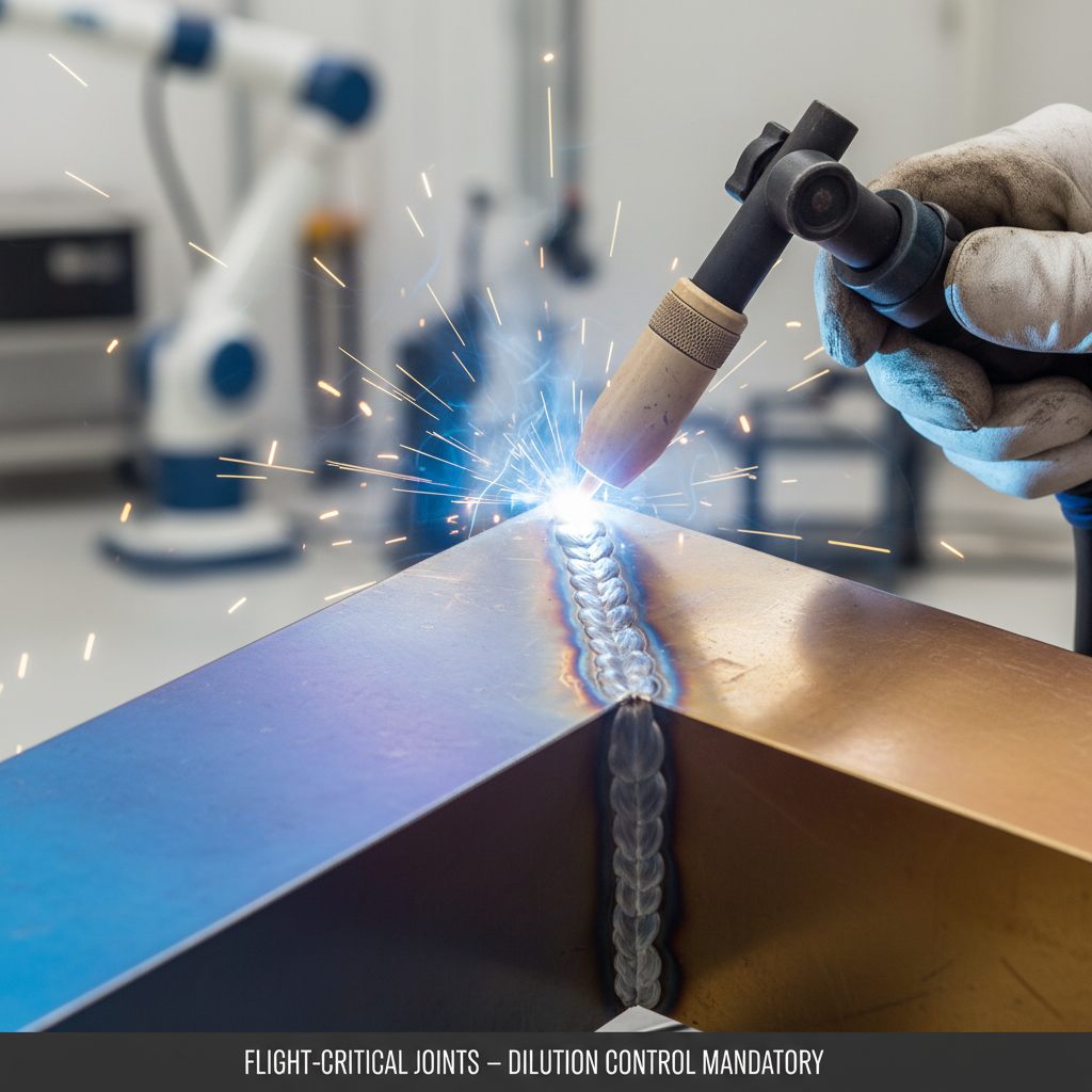 Gas Tungsten Arc welding process showing arc and molten metal in industrial setting