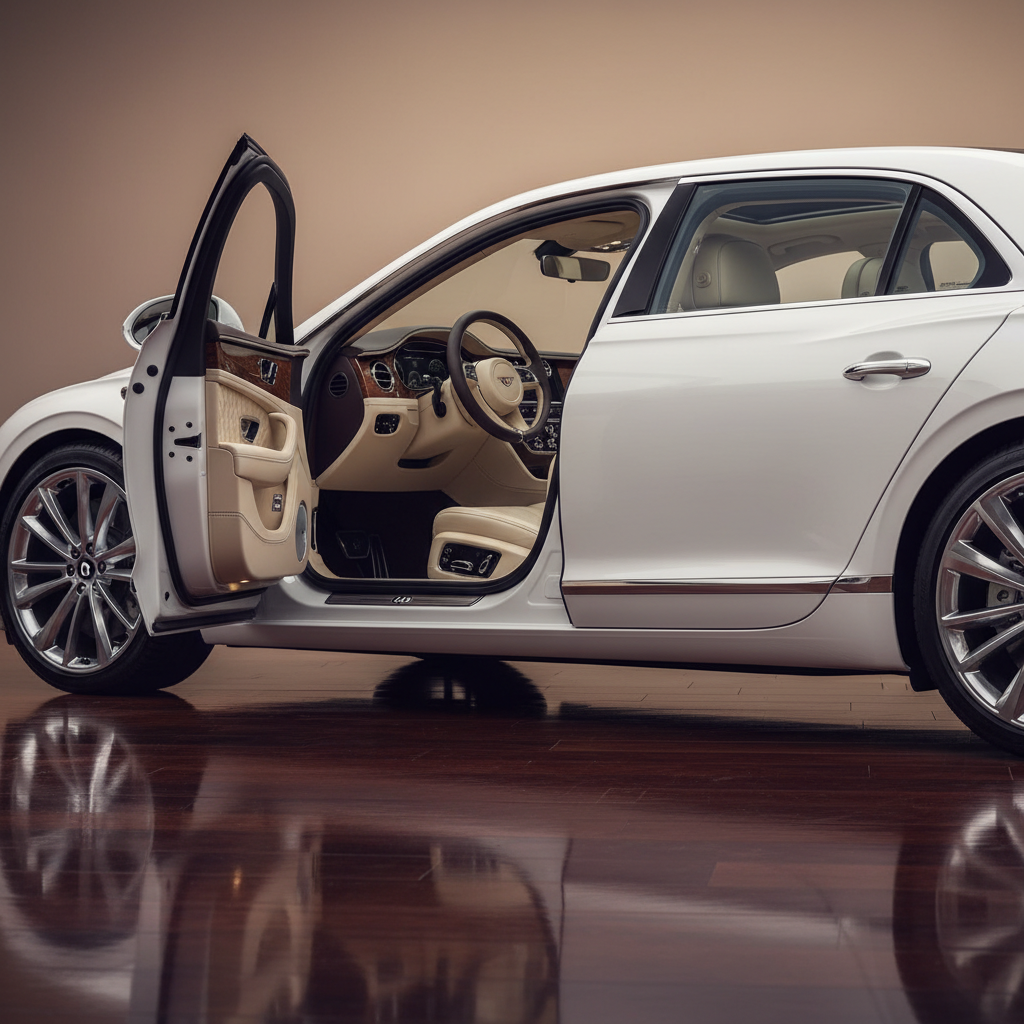 Bentley Bentayga 2023 in White, luxury SUV front three-quarter view, refined presence