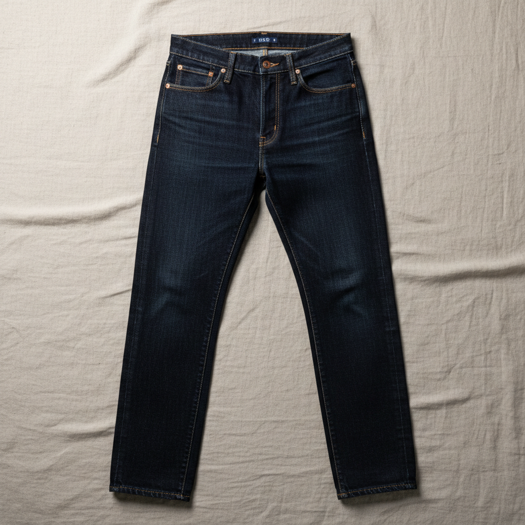 Straight fit dark denim jeans