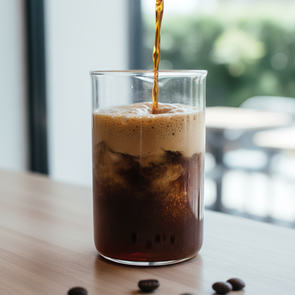 Irish Cold Coffee — Bold Irish-style cold coffee blend, Indian café food photography with warm colours and appetising presentation