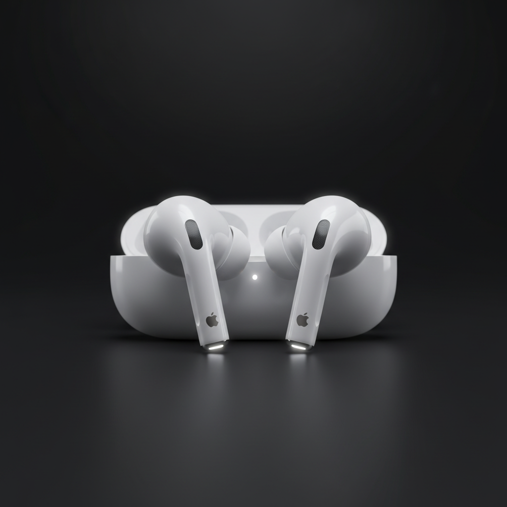 White Apple AirPods Pro second generation in charging case