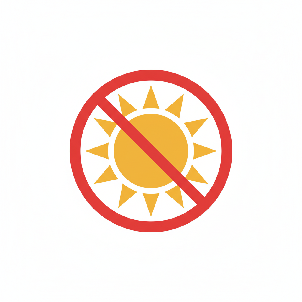No direct sunlight icon