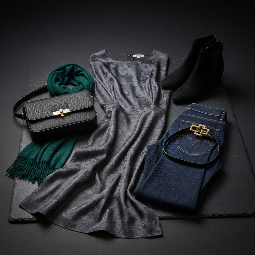 VoidLabel collections banner — dark editorial fashion row, multiple models in black garments