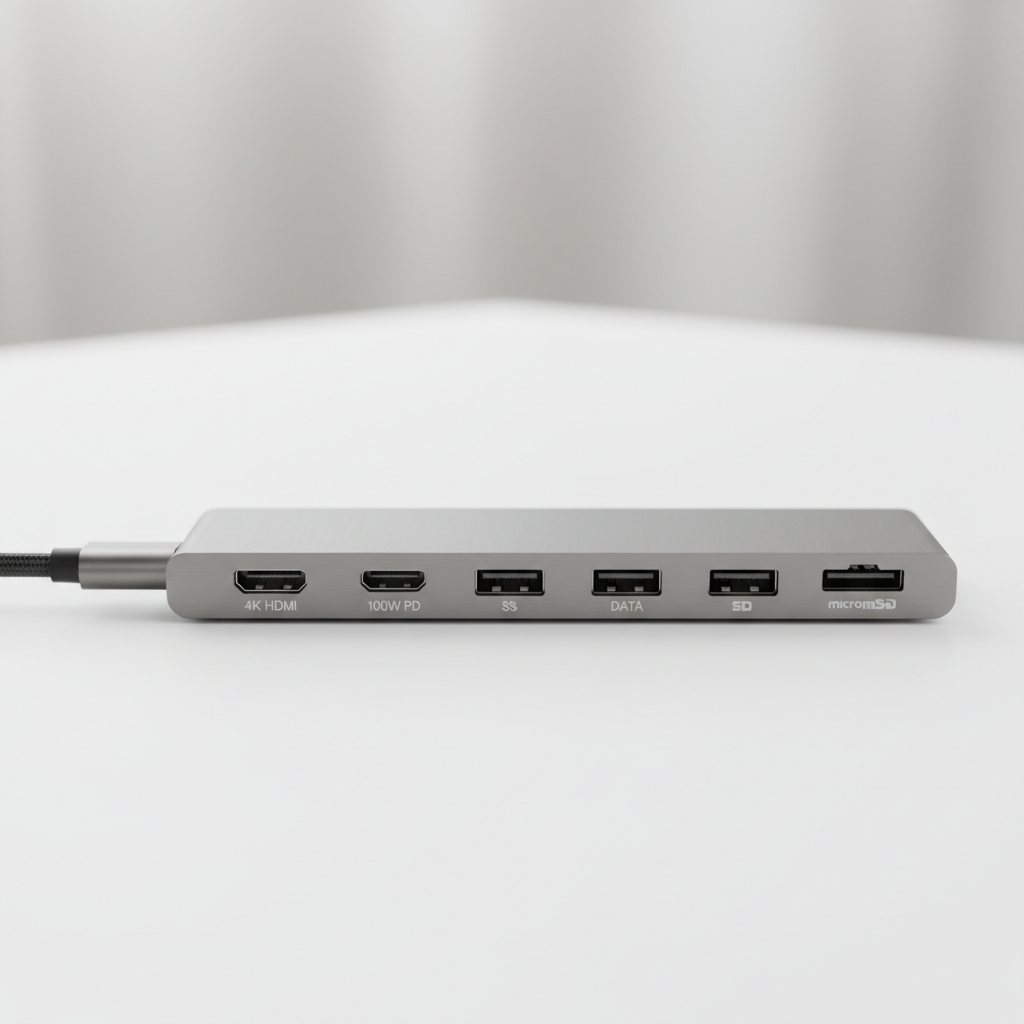 7 port USB 3.0 hub for laptop connectivity expansion