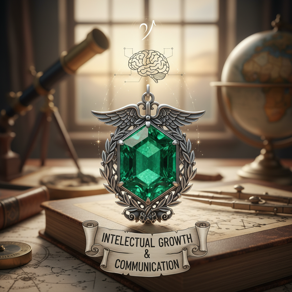 Natural emerald gemstone with certification for mercury planet wisdom and communication benefits