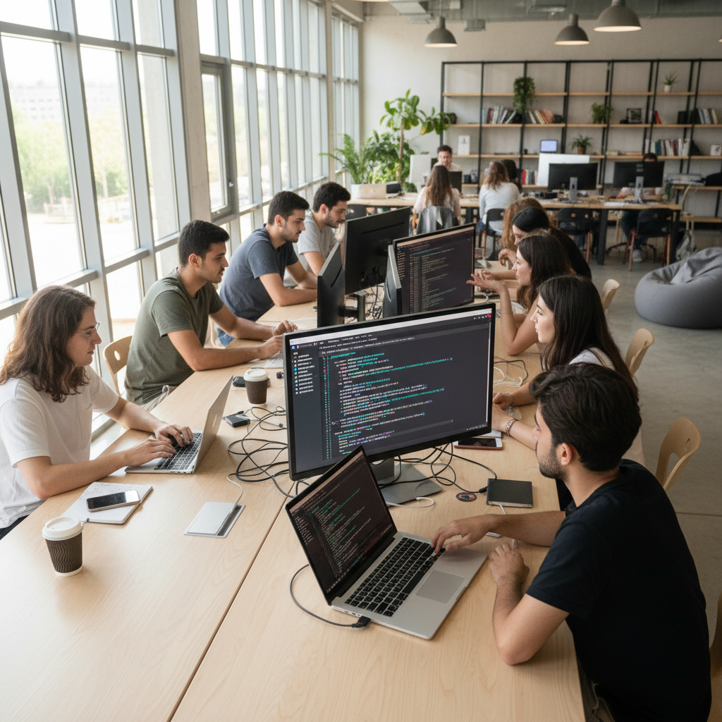 Java programming code on computer screen in modern development environment