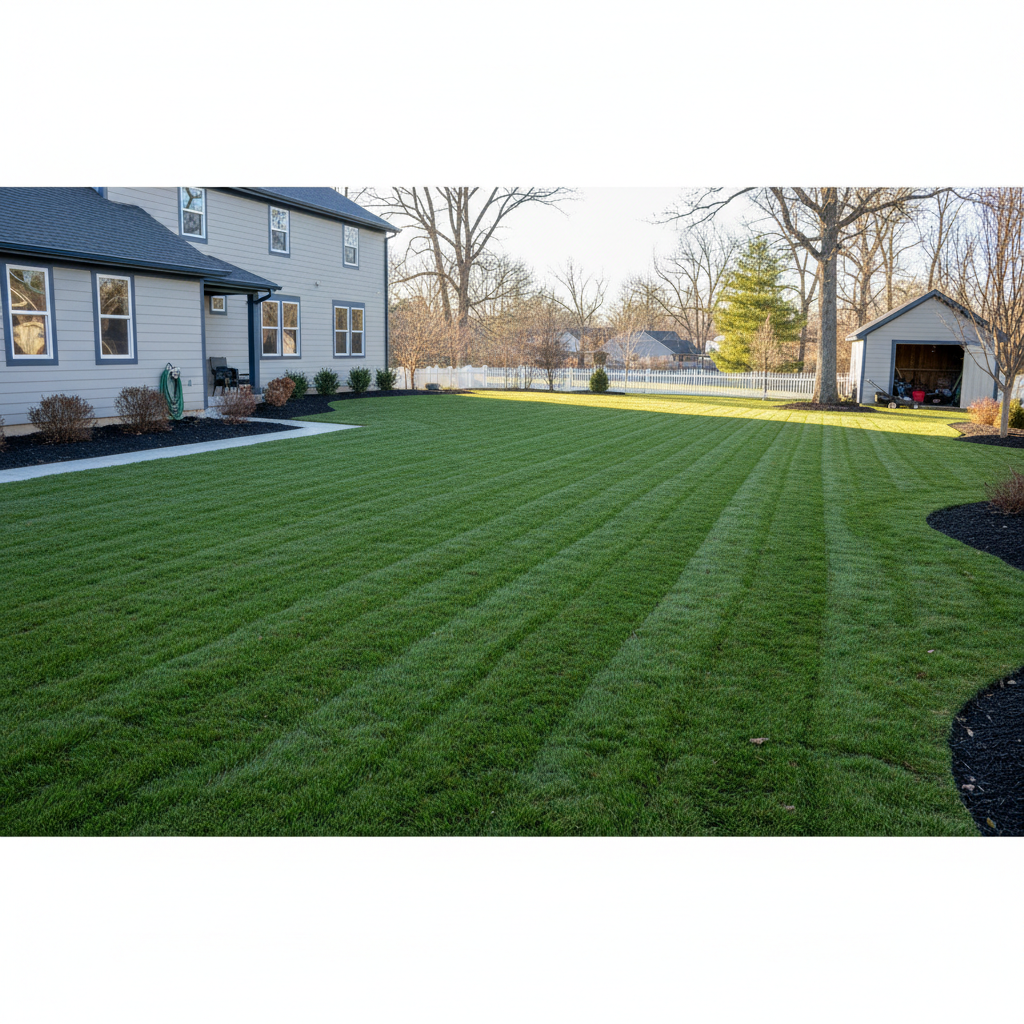 Cleared green lawn