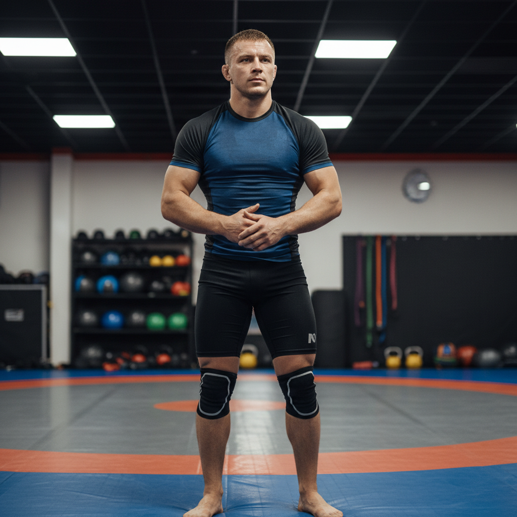 Adult grappler Ryan Torres in training gear post-practice at Takedown