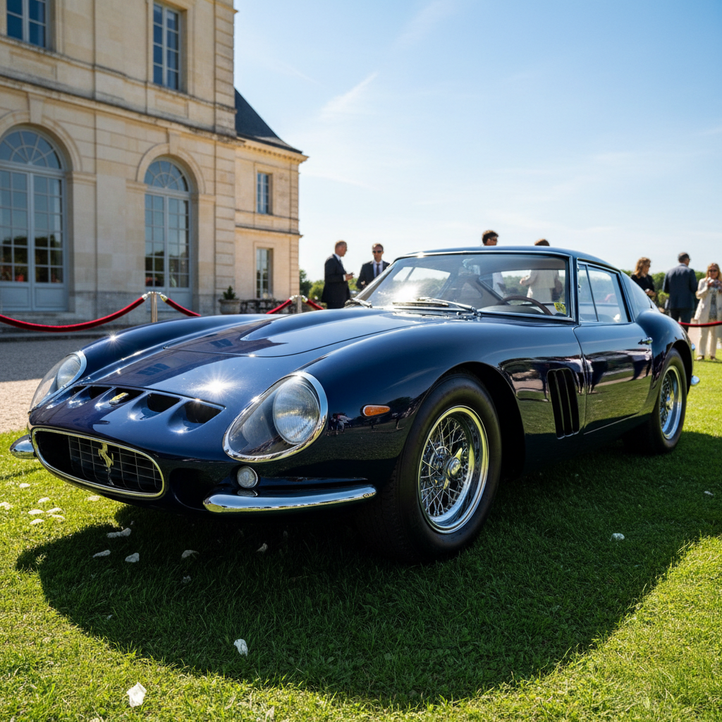 Concours-prepared classic car with mirror paint finish