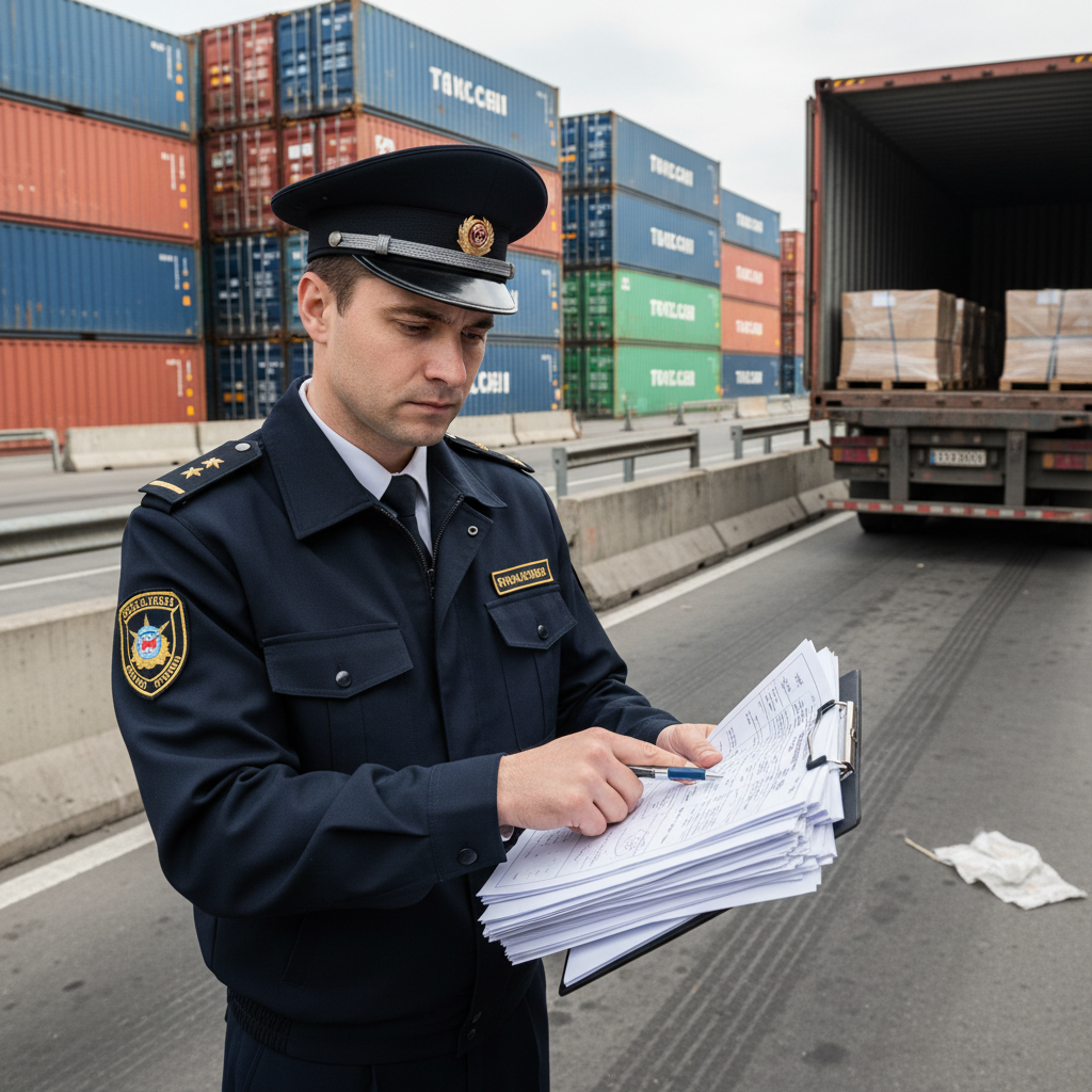 Gefahrgut-LKW mit orangefarbenen Warntafeln auf Autobahn