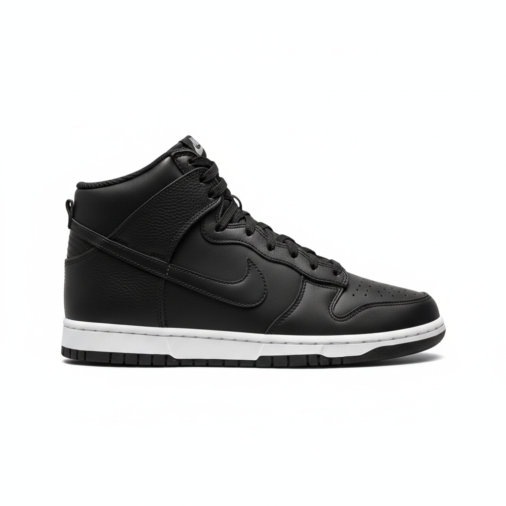Nike Dunk Low colorway with clean leather upper on studio background