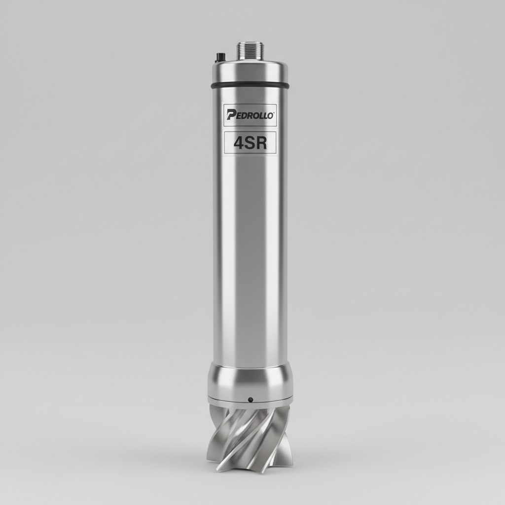 Pedrollo 4SR submersible borehole pump, stainless steel, 4-inch diameter