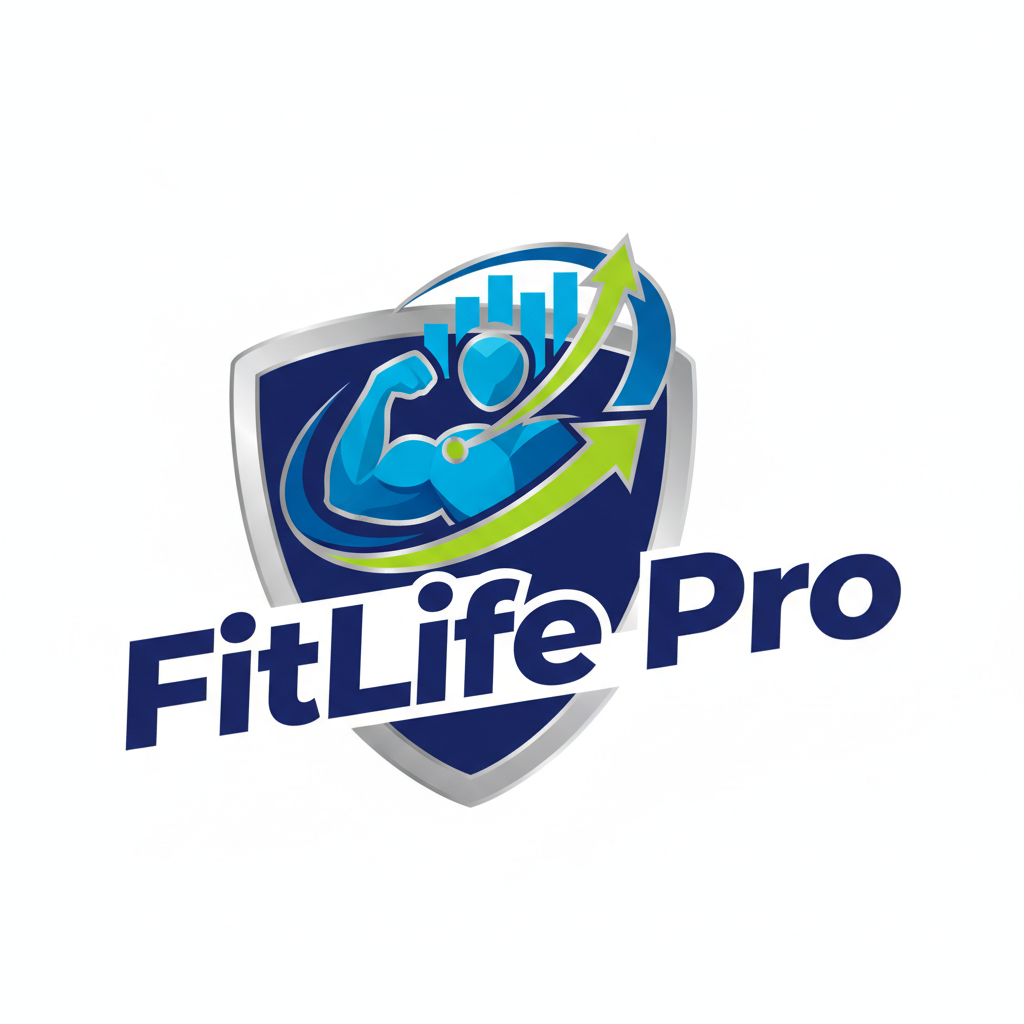 FitLife Pro fitness tracking app icon with workout statistics