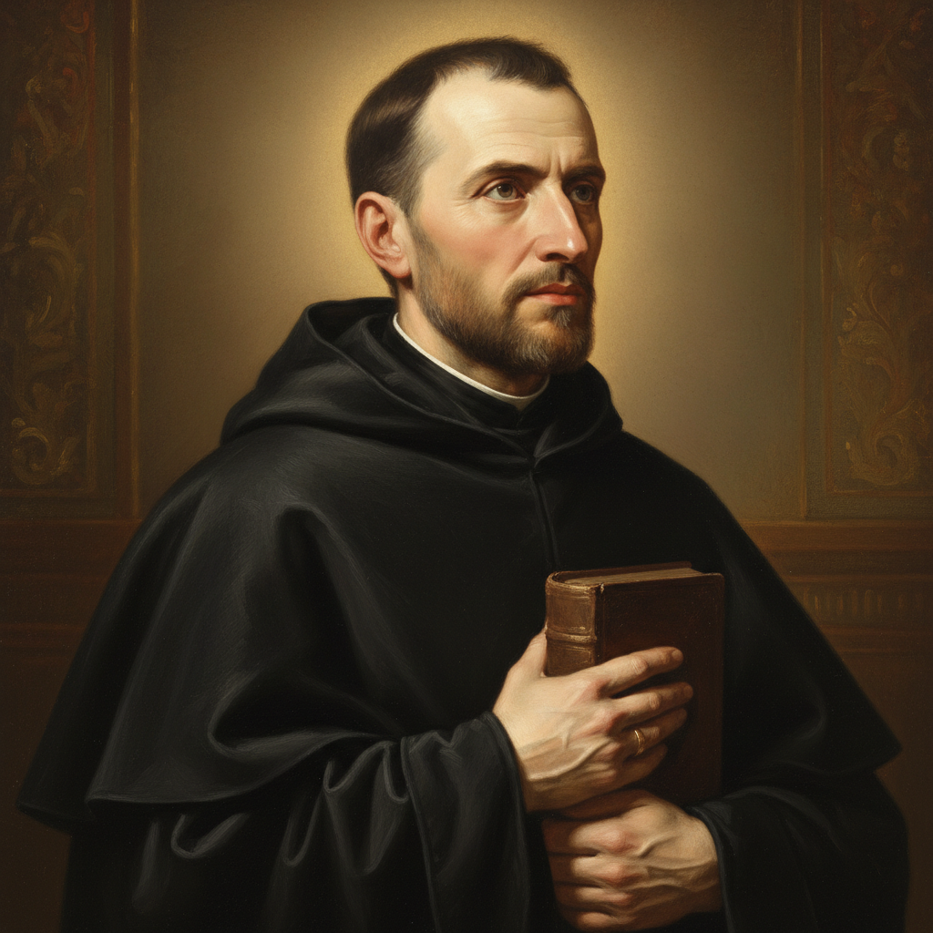 St. Teresa of Ávila in contemplative pose with book